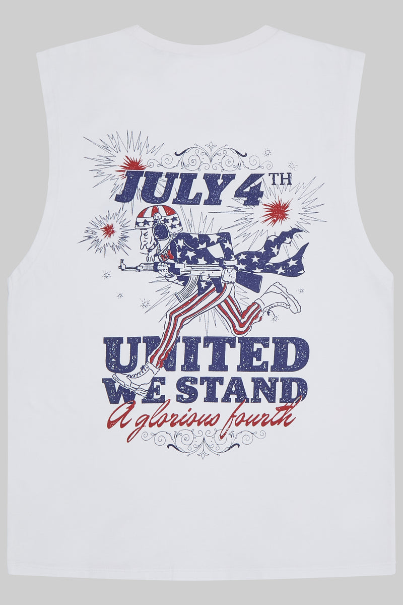 4th July Sleeveless T-Shirt White