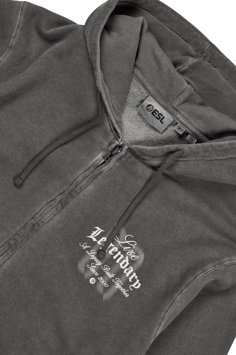 ESL Live Legendary Zip Hoodie Washed Grey
