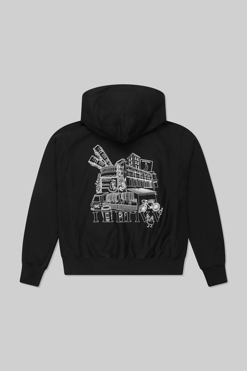 ESL x Champion Graphic Pullover Hoodie Black