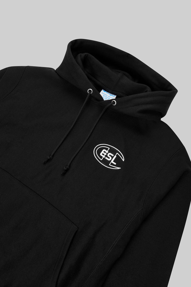 ESL x Champion Graphic Pullover Hoodie Black