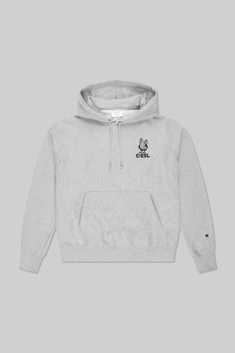 ESL x Champion Patch Pullover Hoodie Oxford Grey