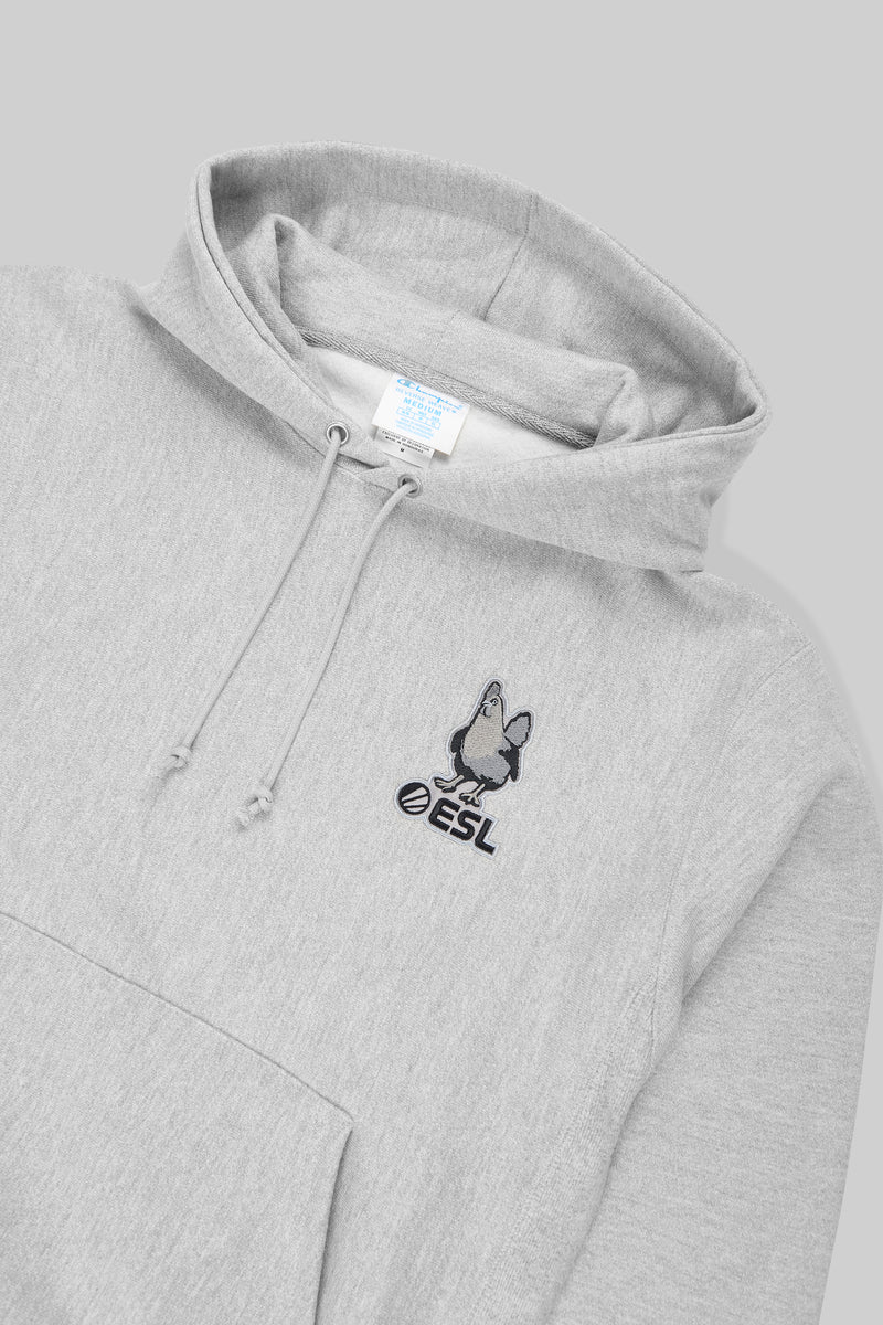 ESL x Champion Patch Pullover Hoodie Oxford Grey