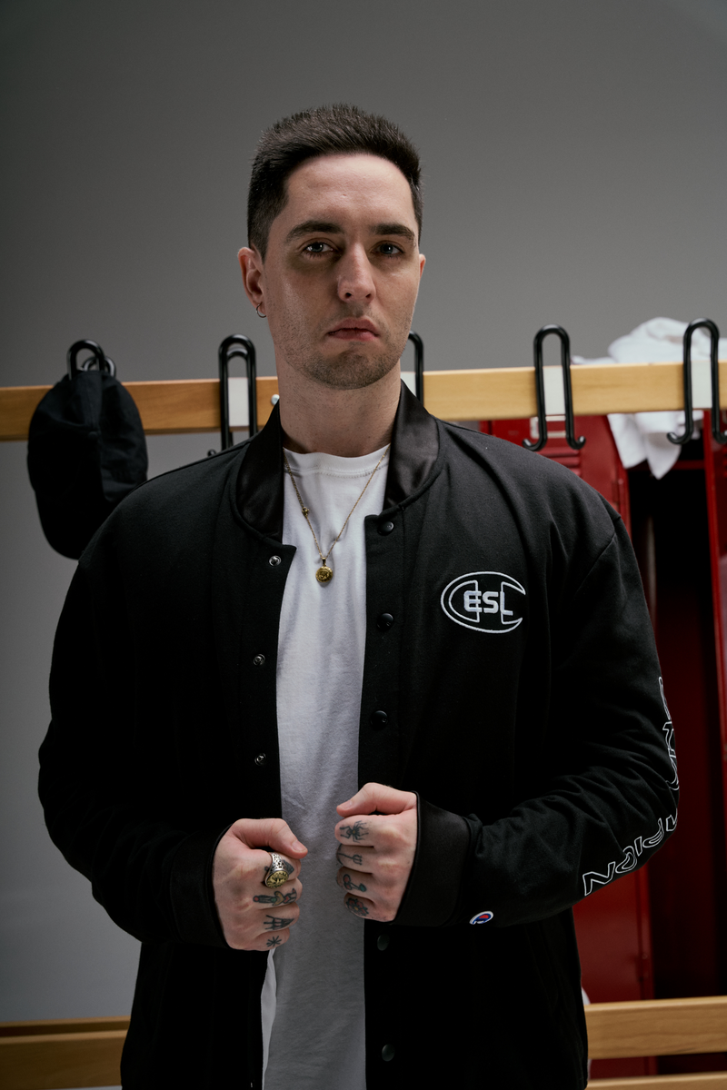 ESL x Champion Letterman Jacket Black