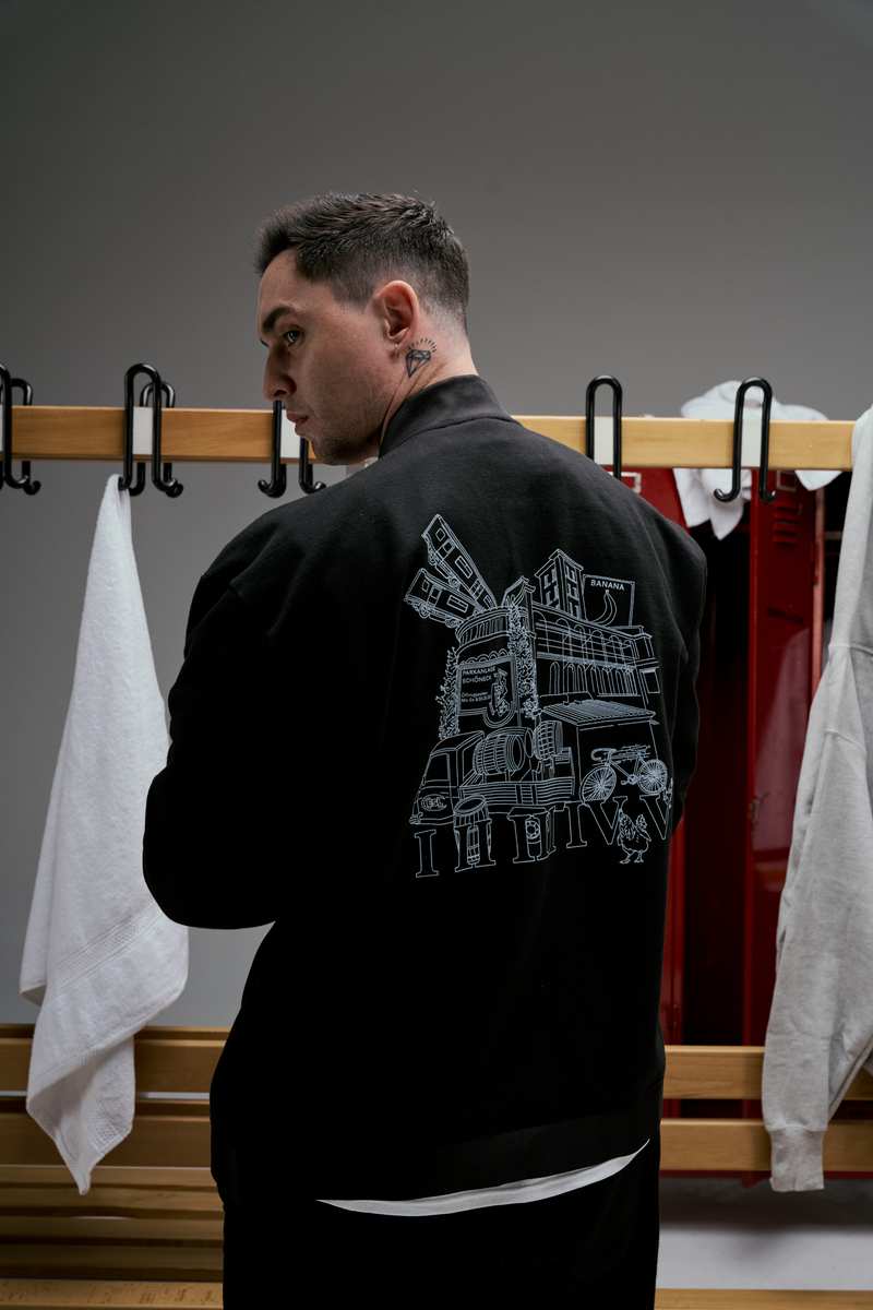 ESL x Champion Letterman Jacket Black