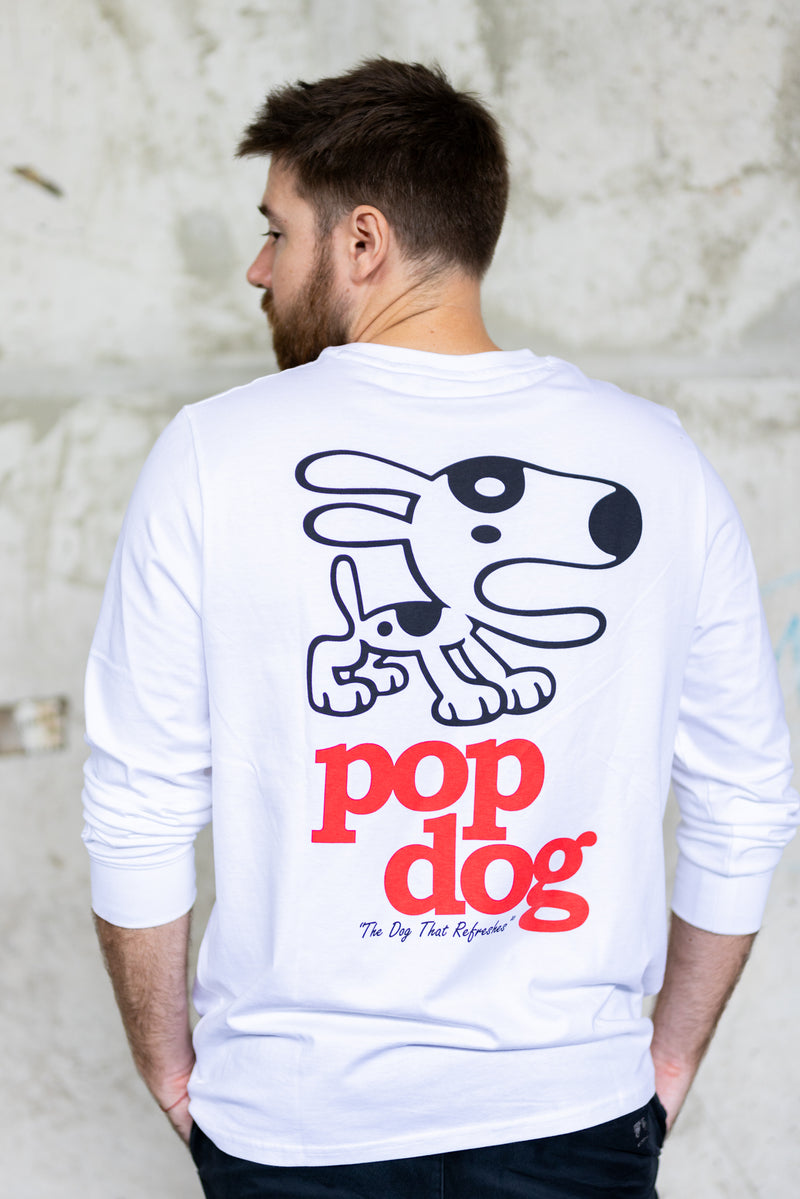 CS Pop Dog Long Sleeve T-Shirt White